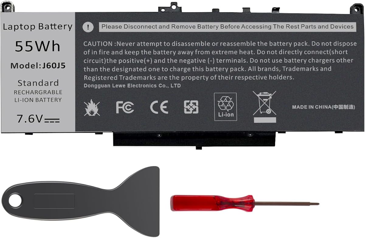 Futurebatt E7470 E7270 J60J5 Laptop Battery Lithium-ion for Dell Latitude E7470 E7270 7470 7270 Series Laptop 0MC34Y MC34Y R1V85 242WD GG4FM WYWJ2 1W2Y2 451-BBSX 451-BBSY 451-BBSU P26S001 P61G001