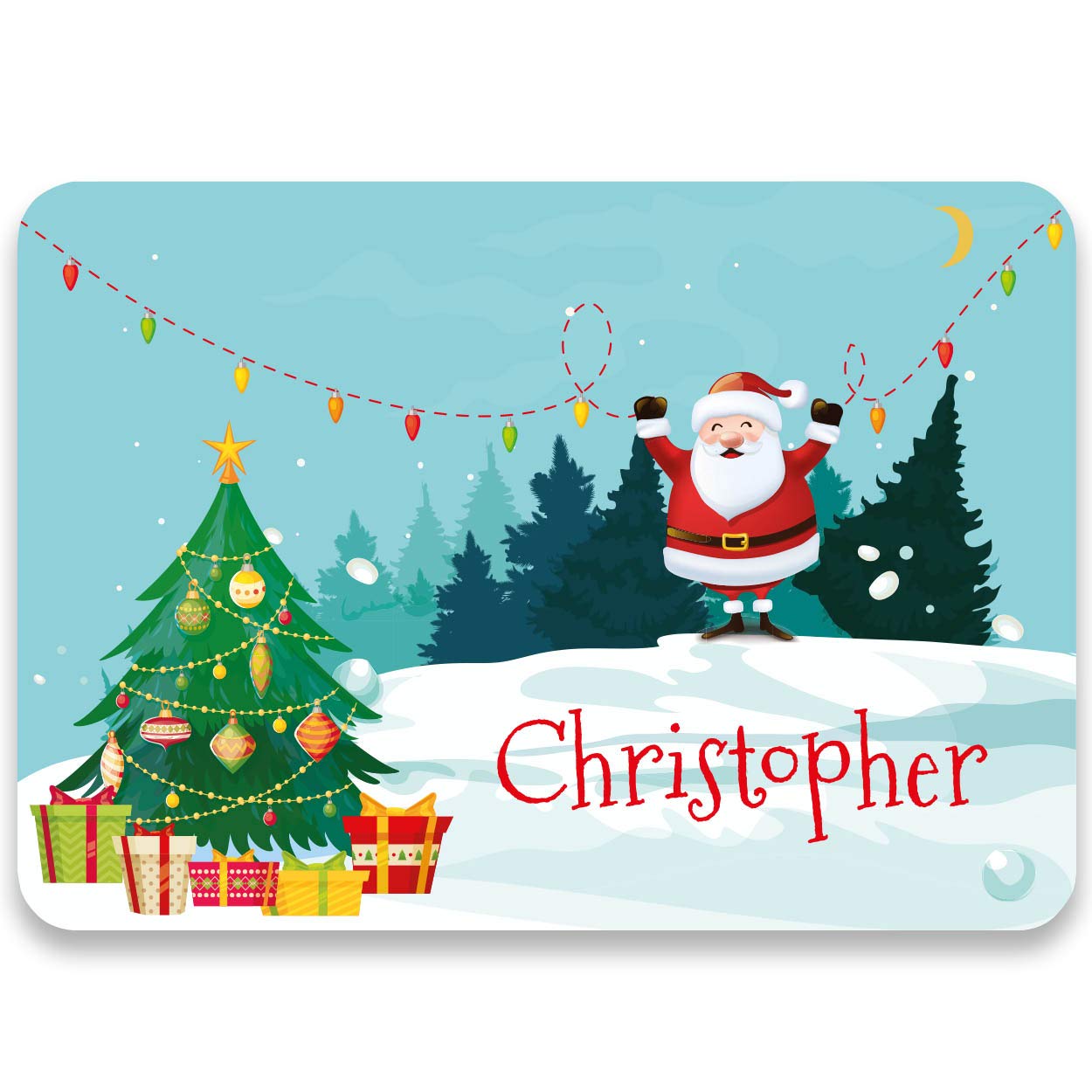Paper Themes Christmas Presents Personalised Christmas Placemats - Pack Of Four Christmas Placemats Xmas Placemats For Families