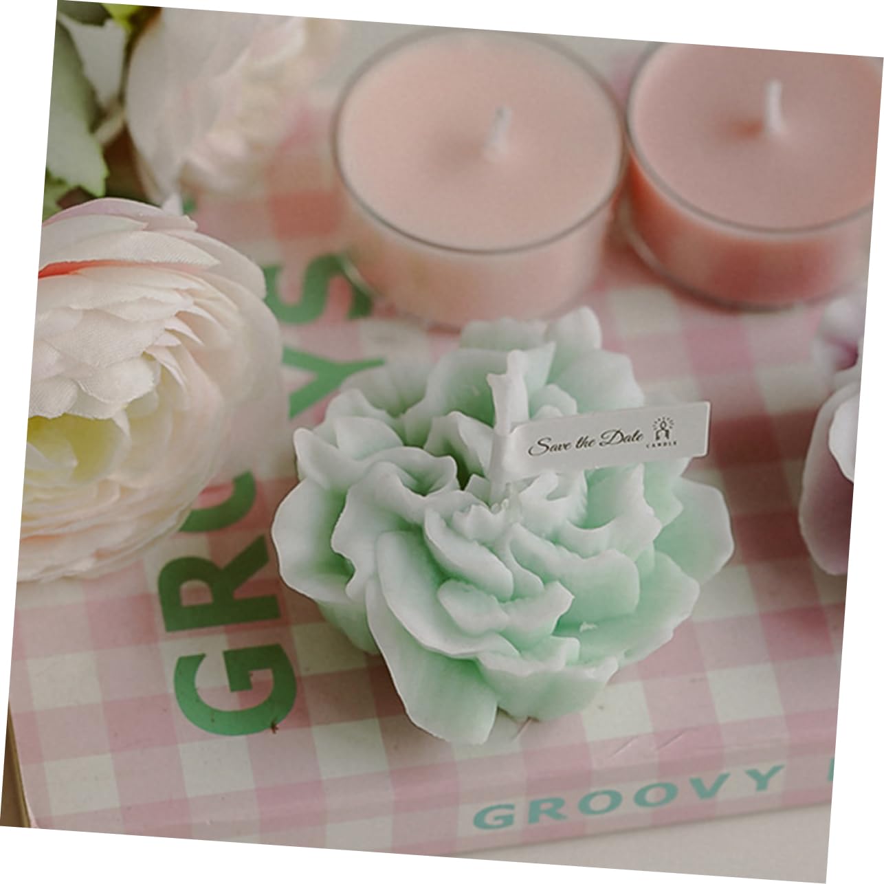 Alipis 16piezas Velas Aromáticas De Flor Velas De Cera Scented Forma De Clavel Decoración para Fiestas y De Día Madre