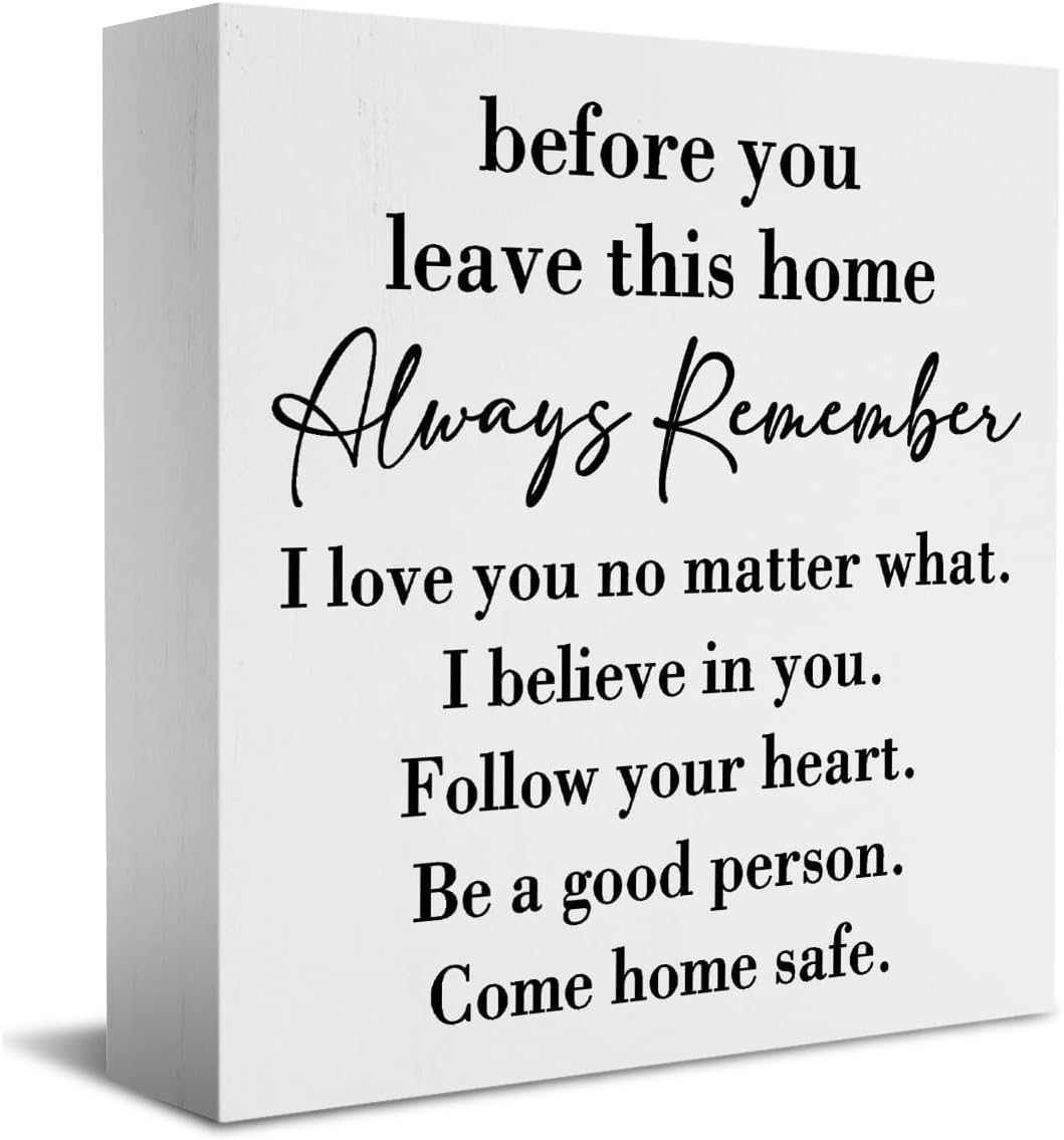 5x5 Inch Wooden Box Sign Always Remember Quote Farmhouse Decor