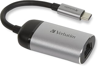 Verbatim USB-C™ auf Gigabit Ethernet Adapter - Netzwerkadapter um Geräte per Kabel mit einem Netzwerk zu verbinden, inkl. 10 cm USB-C-Kabel