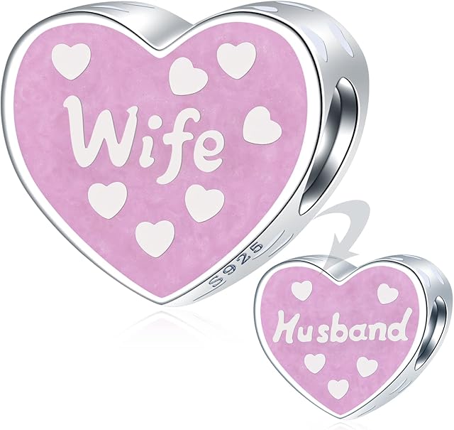 GLOWDAS Mothers Day Series Charms, Mum Dad Daughter Son, Grandma Nana Godmother Sister, Wife Husband Heart Beads in 925 Sterling Silver, fit European Bracelet, Gifts for Family/Lover/Friends