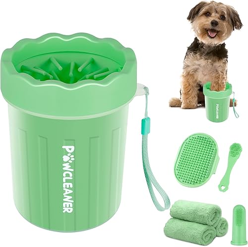 Miniatura 24 de Limpiador profesional 7 en 1 de patas de perro para perros y gatos, incluye 1 lavadora de patas portátil, 1 cepillo de baño, 2 cepillos de dientes