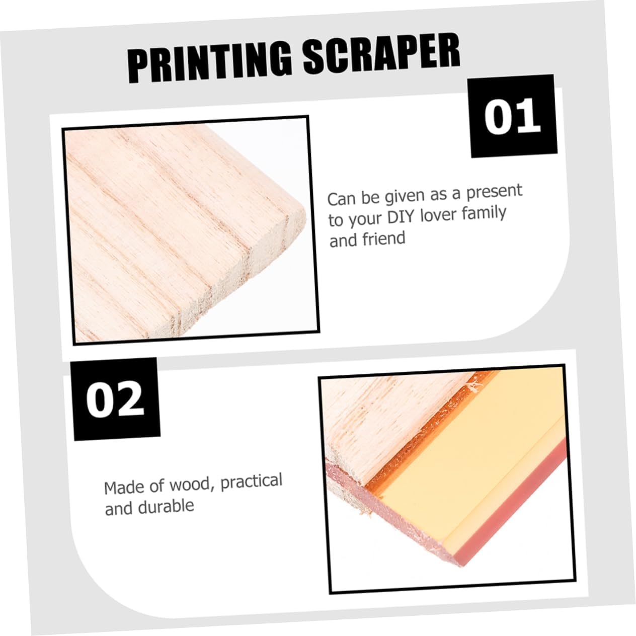 Gadpiparty 2pcs Screen Printing Squeegee Screen Printing Ink Scraper Ink Distribution