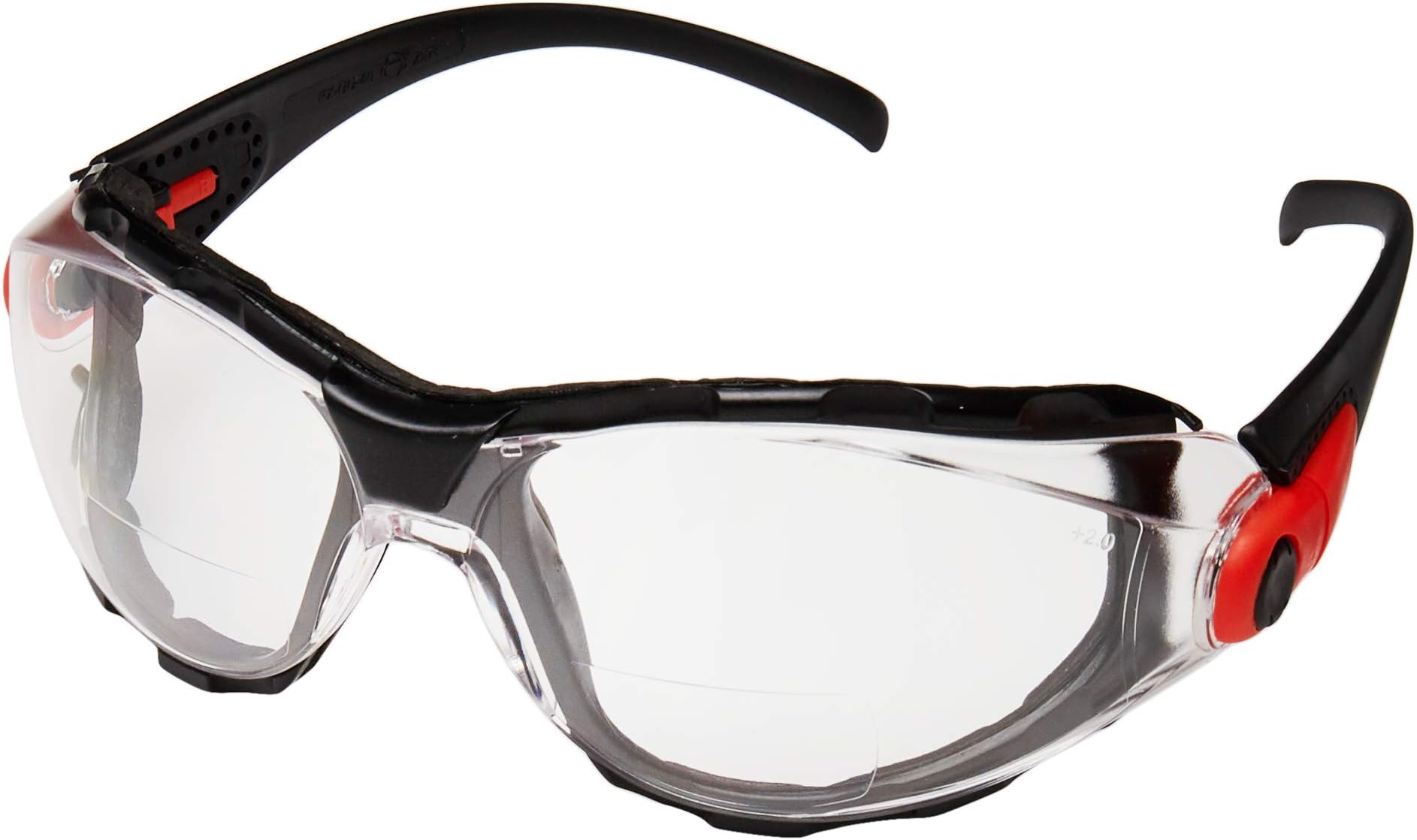 RX-GG-40C-AF-2.0 ERB Safety Glasses, Amber HC/PC Lens, Black Frame with Grey Soft Accents