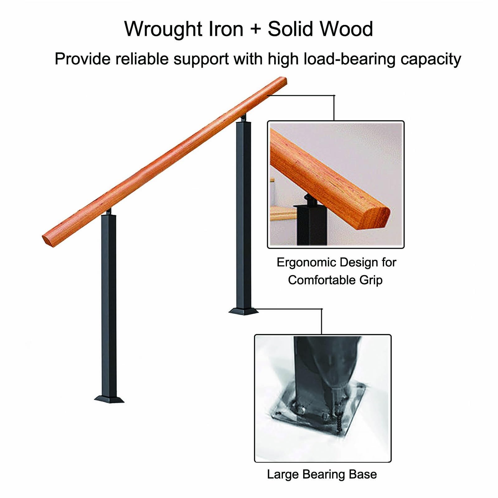 Yqyc Step Handrail Wooden Stair Railing 2-3 Step With