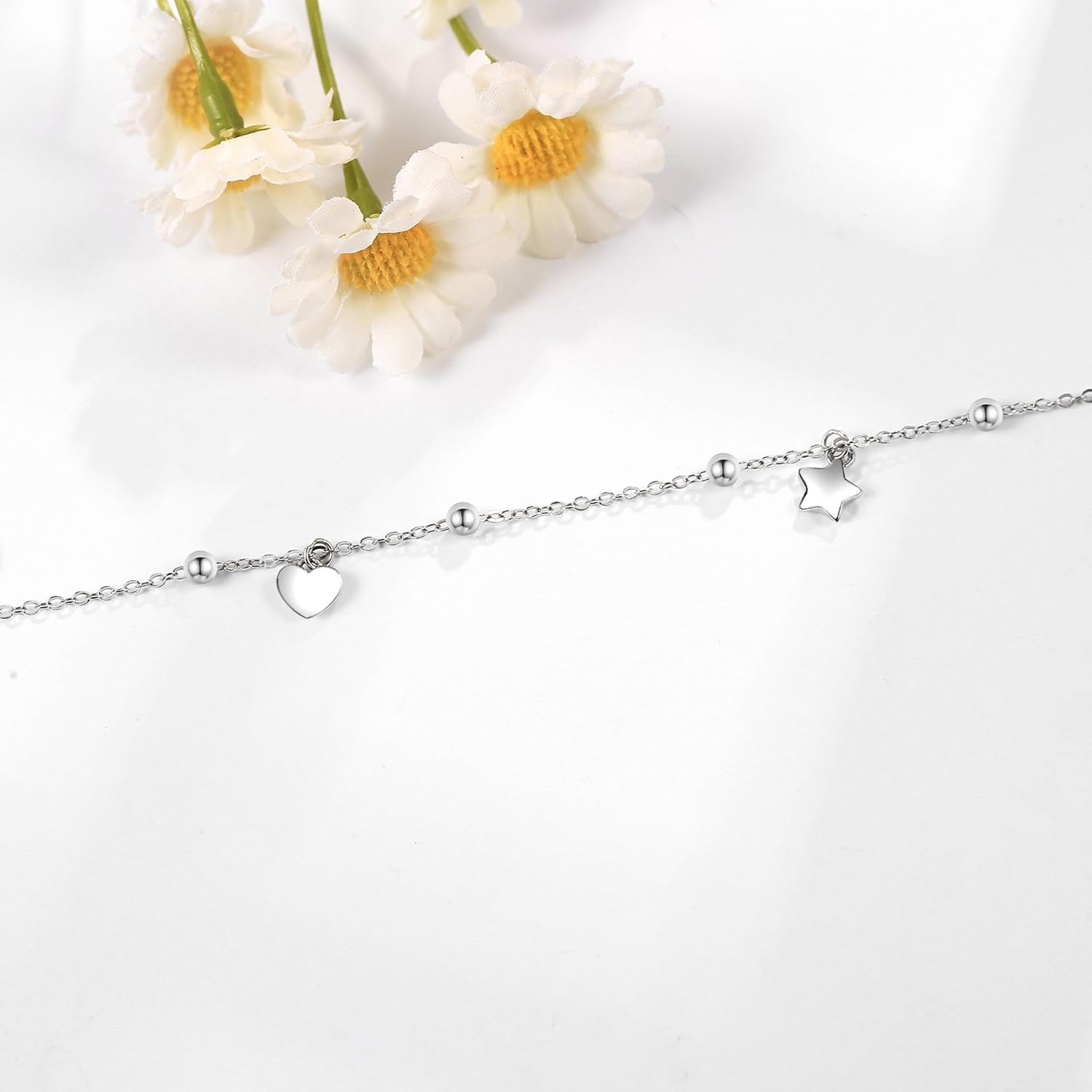 Palm Tree/Pineapple Anklet for Women Sterling Silver Summer Beach Ankle Bracelet for Women