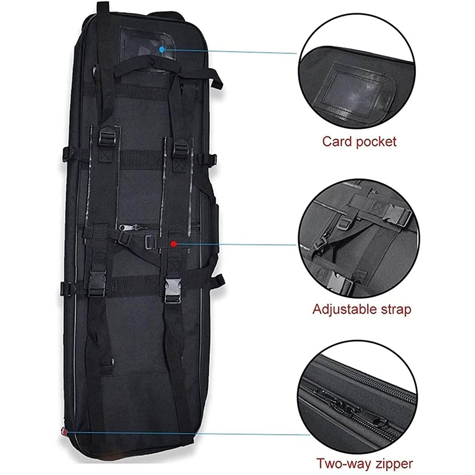 Bolsa para Doble Rifle, Maletin Arma Larga, Oxford Impermeable Acolchado Acolchado con Correa De Hombro Bolsa De Transporte Vaina para Caza Disparando