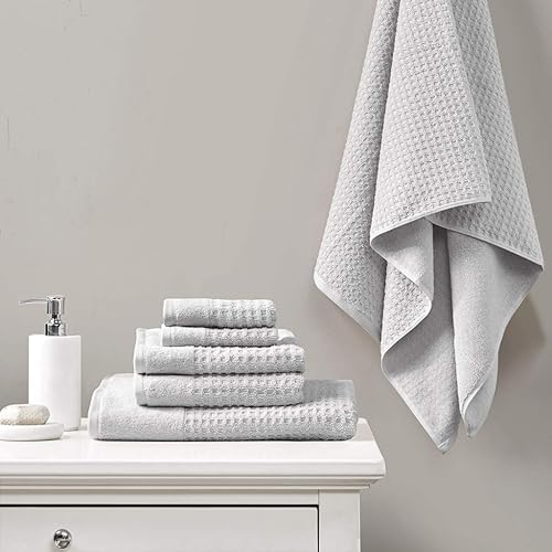 Miniatura 2 de Madison Park Spa Waffle - Juego de toallas de lujo 100% algodón, tejido de gofre de textura premium, altamente absorbente, secado rápido, ropa de