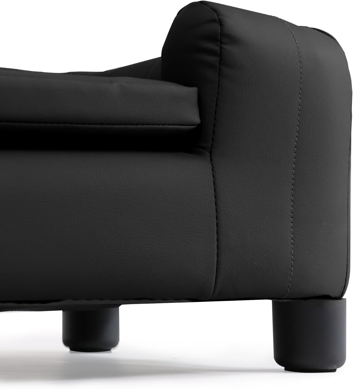 37-Inch Modern Pet Sofa with PU Scratch-Resistant Fabric and Adjustable Legs, Elevated Dog Couch for Small and Medium Dogs, Comfortable Dog Sofa Bed