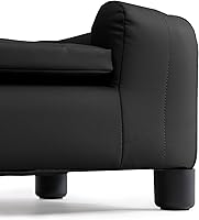 Vista 4 de Sofá Moderno para Mascotas de 37 Pulgadas con Tela de PU Resistente a Arañazos y Patas Ajustables, Sofá Elevado para Perros Pequeños y Medianos