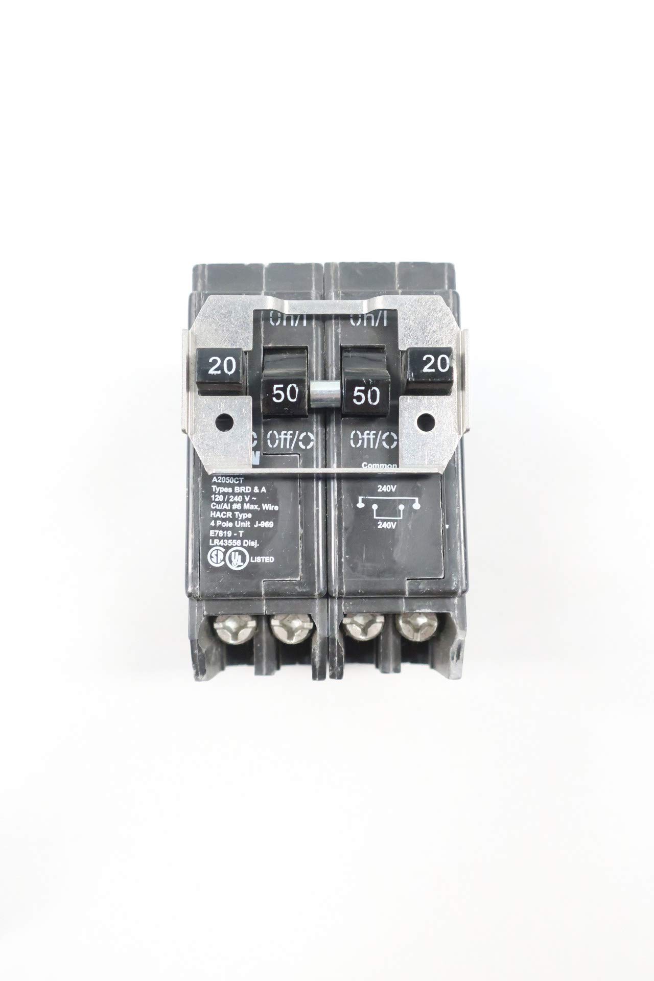 EATON BQC220250 Molded CASE Circuit Breaker 2P-20A 2P-50A 120/240V-AC