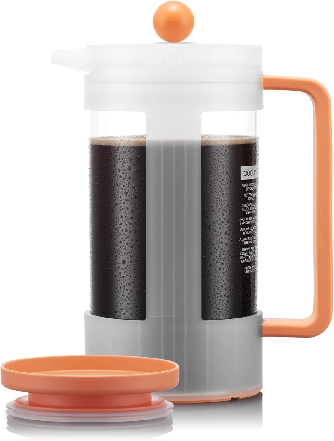 BODUM BEAN K12084-448S-143-Y21 Bean, French Press, Iced Coffee Maker (Plastic Beaker), 33.8 fl oz (1,000 ml), Bellini (Limited Color)