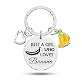 Heigebi Banana Gifts for Women Men Banana Keychain Charm Banana Lover Gifts for Women Girls Banana Themed Gifts for Daughter Sister Teen Girls Banana Lover Christmas Birthday Gift