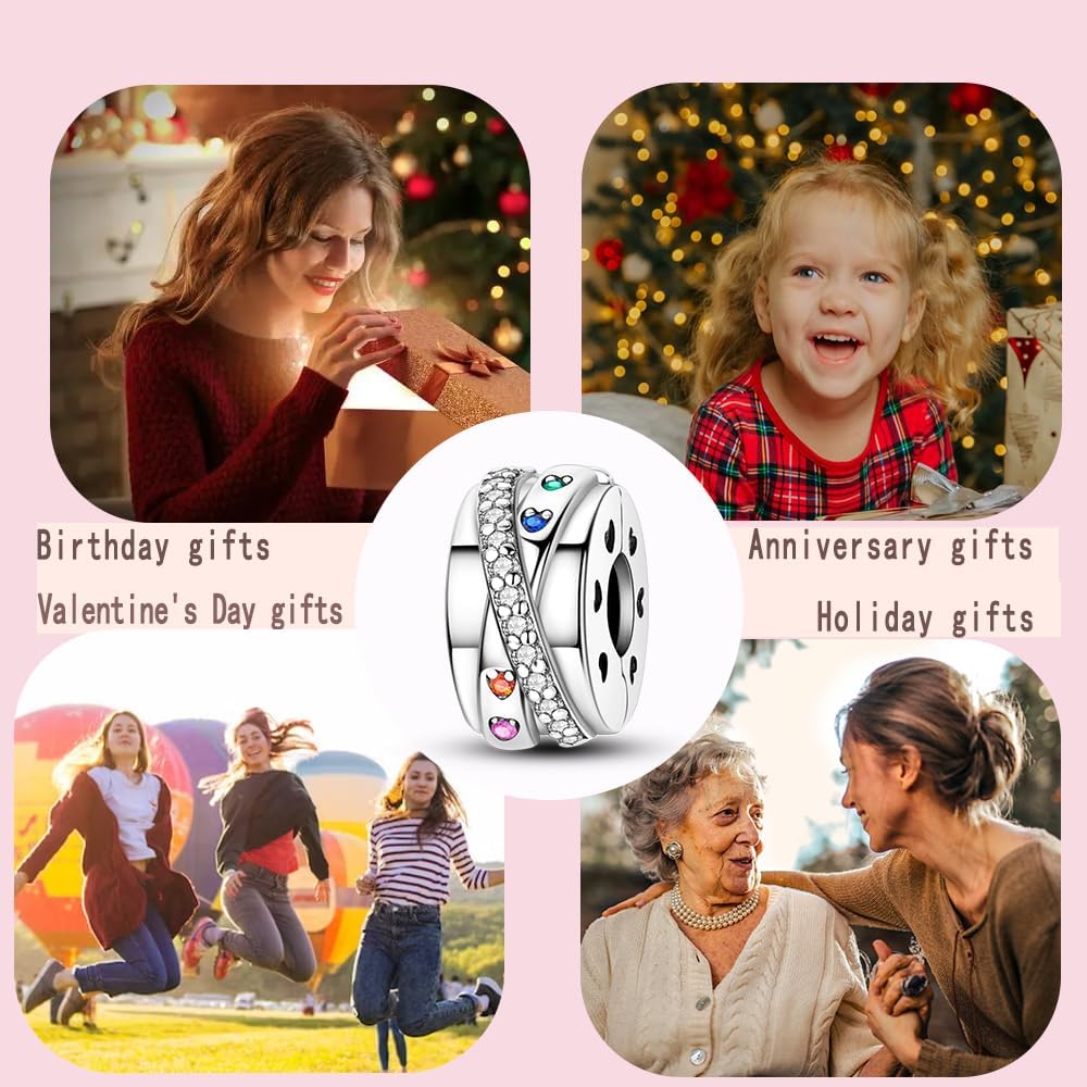 LNQOBU Clip/Stopper Beads Charms for Bracelets & Necklaces 925 Sterling Silver for Pandora Snake Chain Bracelets Jewelry Gift for Women - Image 6