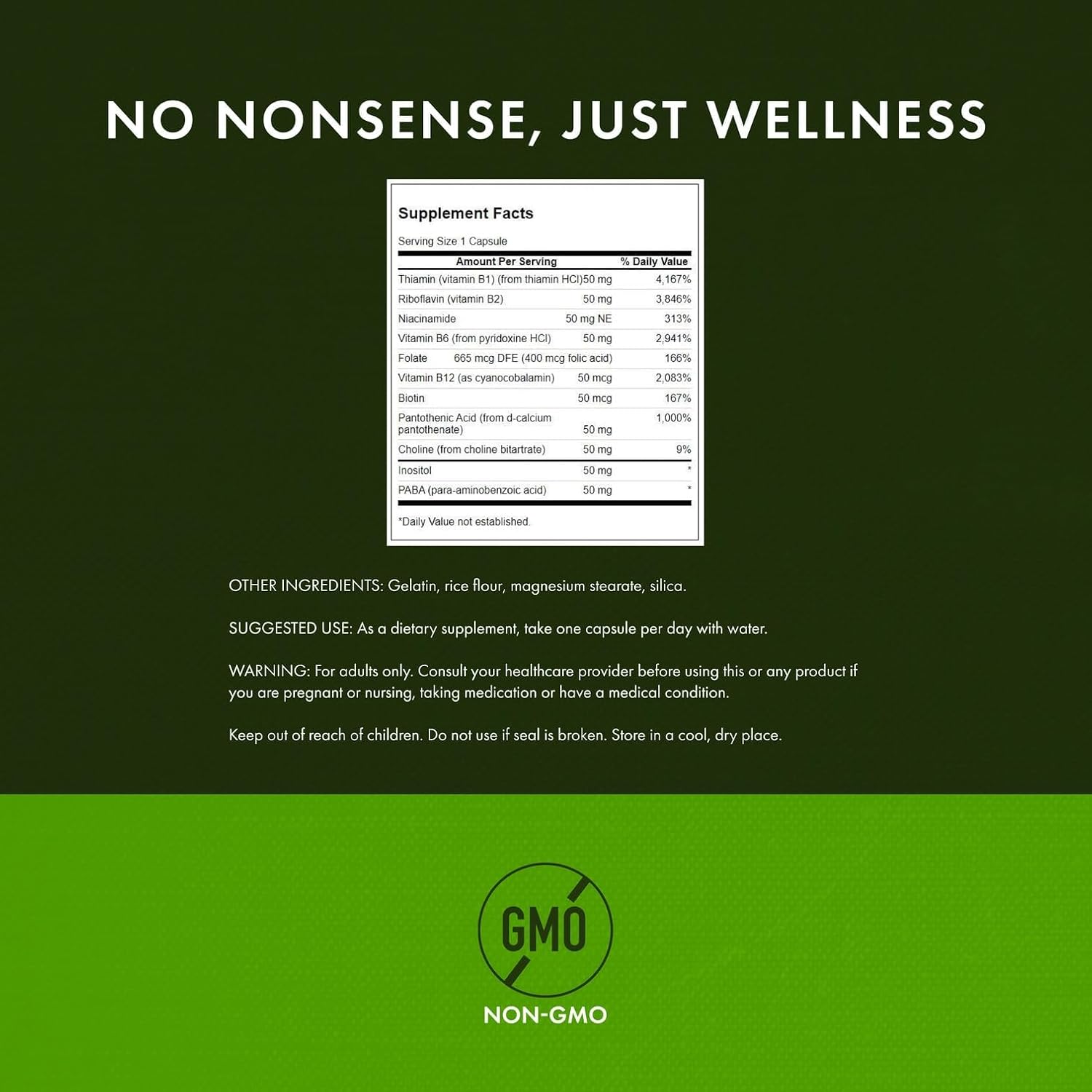 Swanson Balance B-50 High-Potency B Vitamin Complex for Busy Adults Seeking Immune, Heart, and Nervous System Support (250 Capsules, 2 Pack)