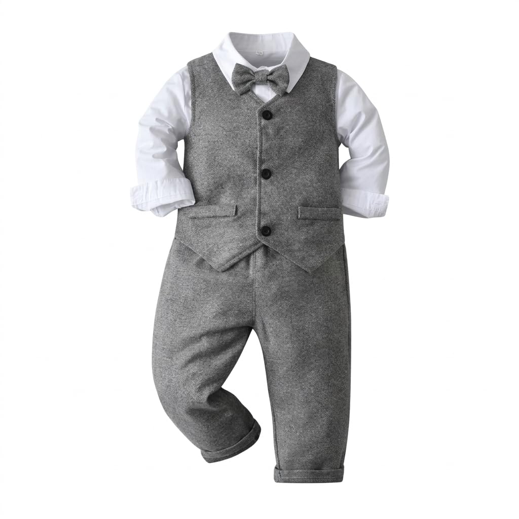 Elegante Jungen Set mit Hemd, Weste und Fliege - Ideal für besondere Anlässe