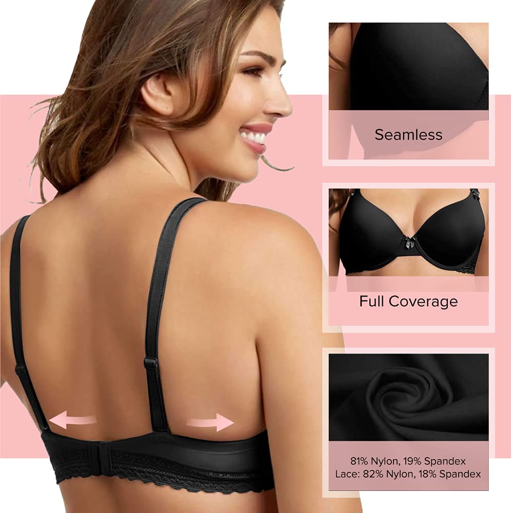 Felina Paramour Gorgeous Bra | Bras Memory Foam for Women with Multi Way Straps Comfortable T Shirt Bra