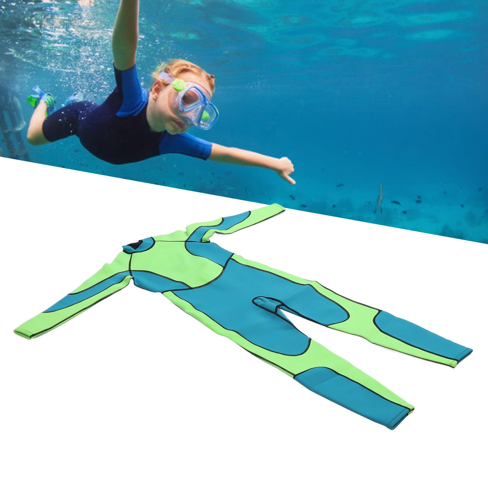 VGEBY Combinaison de Maintien au Chaud pour Enfants, Combinaison de Plongée Complète à Manches Longues de 2,5 Mm avec Protection UV pour la Natation, la Plongée et Le Surf