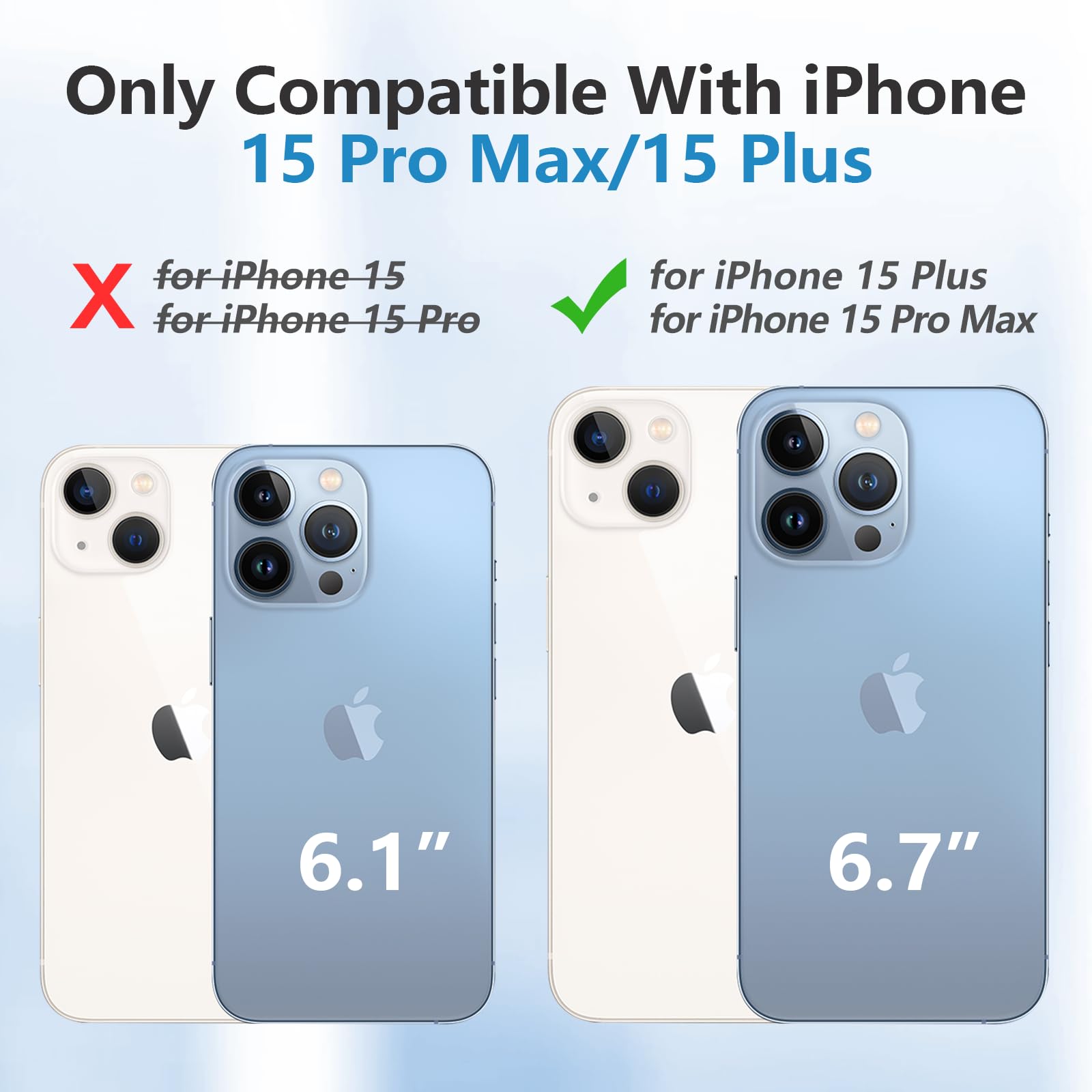 GIN FOXI Battery Case for iPhone 15 Pro Max/15 Plus, 15W Fast Charging Battery Charger Case Rechargeable Real 8000mAh Ultra-Slim Anti-Fall Protection Extended Charger for iPhone 15ProMax&15Plus(6.7