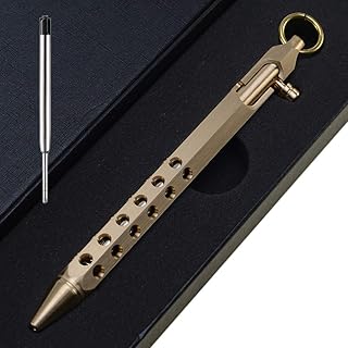 Six-Edge Solid Brass Pen, Bolt Action Pen EDC Pocket Pen Signature Pen Pocket Pen