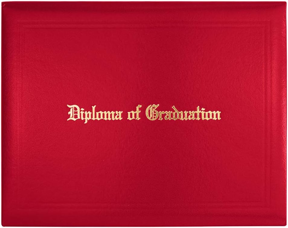 GraduationMall Imprinted Diploma Cover for Certificate 8.5''x 11'' (Black) : Office Products