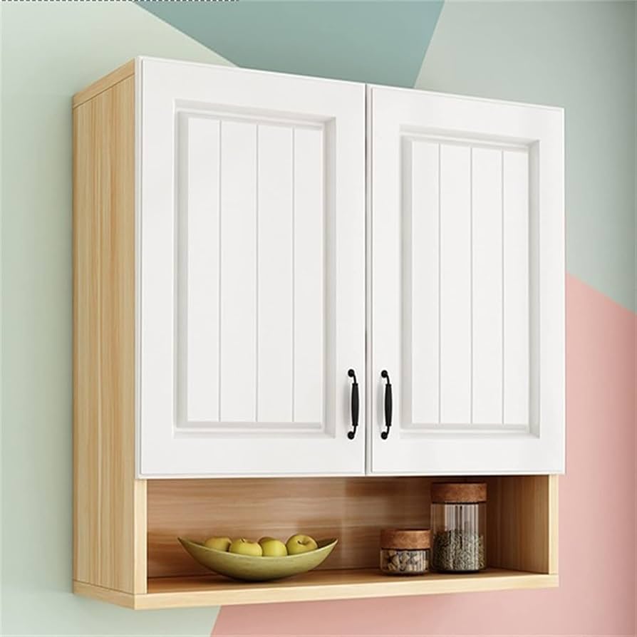 壁掛け棚　木製ガラスウォールキャビネット ウォールラック ウォールキャビネット ガラス ウォールシェルフ