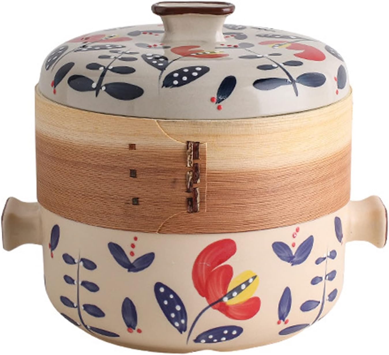 Ceramic Hot Pot, Chinese Ceramic/Steamer/Casserole/Earthen Pot Cookware Stew Pot Stockpot(2.5L)