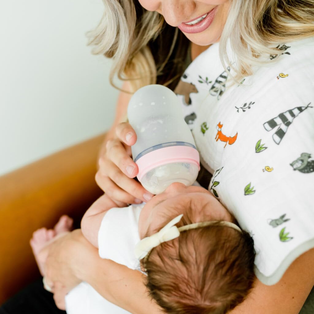 Little Unicorn Ultra-Absorbent Premium Burp Cloth 2 Pack | Soft on Baby's Skin | Larger Size | Ergonomic Design | Set of 2 (Forest Friends)