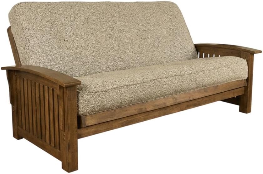 Starlight Canyon Home Brown Futons, 100% Polyester Fabric, Cotton and Foam Mattress, Hinged Spring, High Density, Hand Tufted, Modern Living Room Furniture
