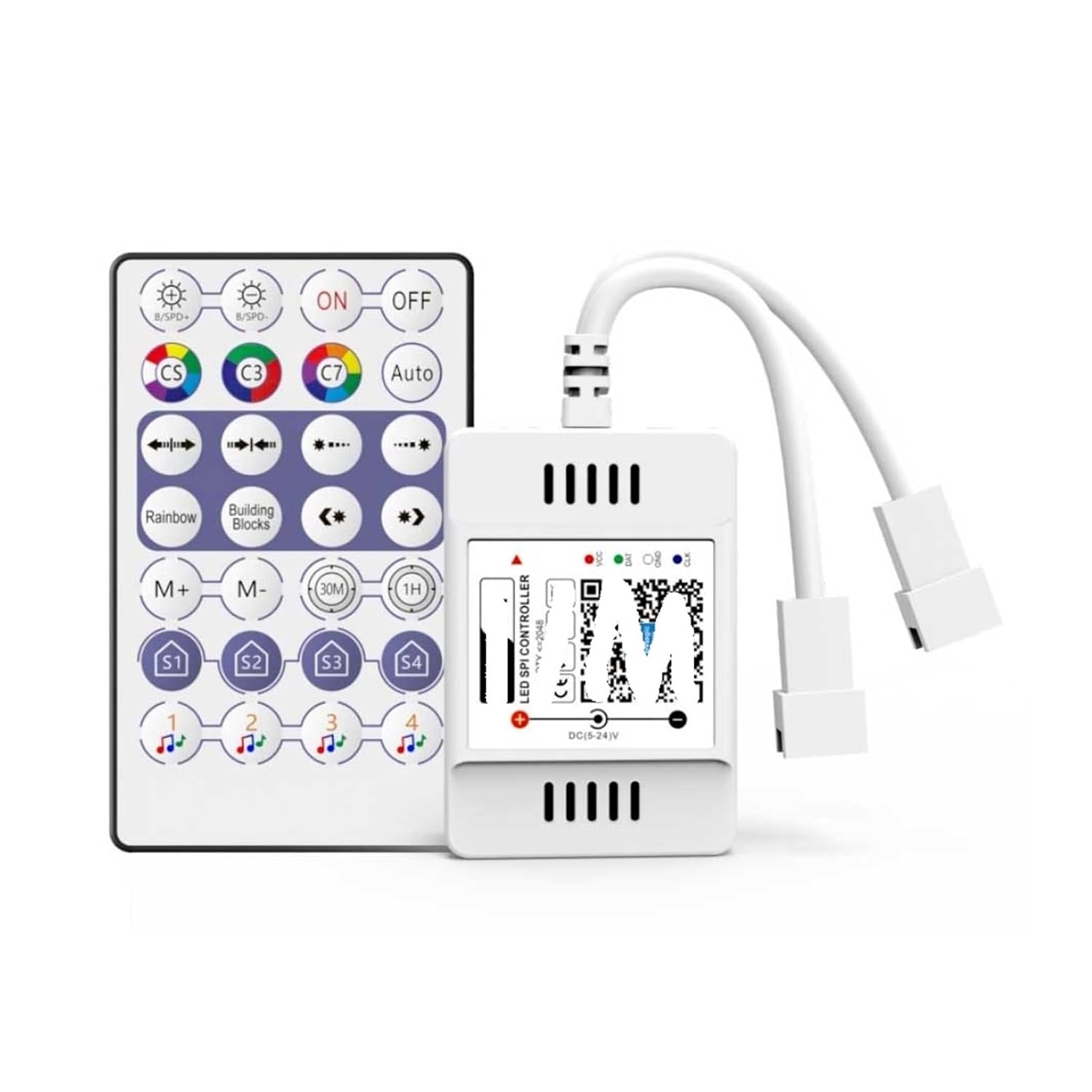 LED Controller DC 5-24V 2048 Pixel IC Full Color SPI Digital Signal Dimmer Single or Dual with 2.4G Remote Control(WM-HC009A Drag Two)