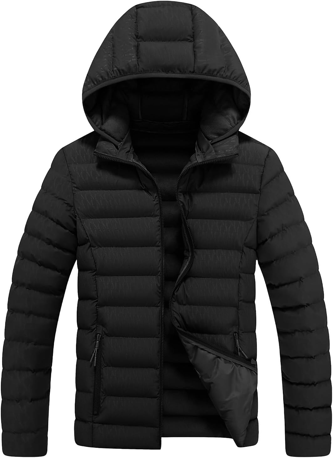Men's Hooded Lightweight Puffer Jacket Warm Winter Quilted Coat