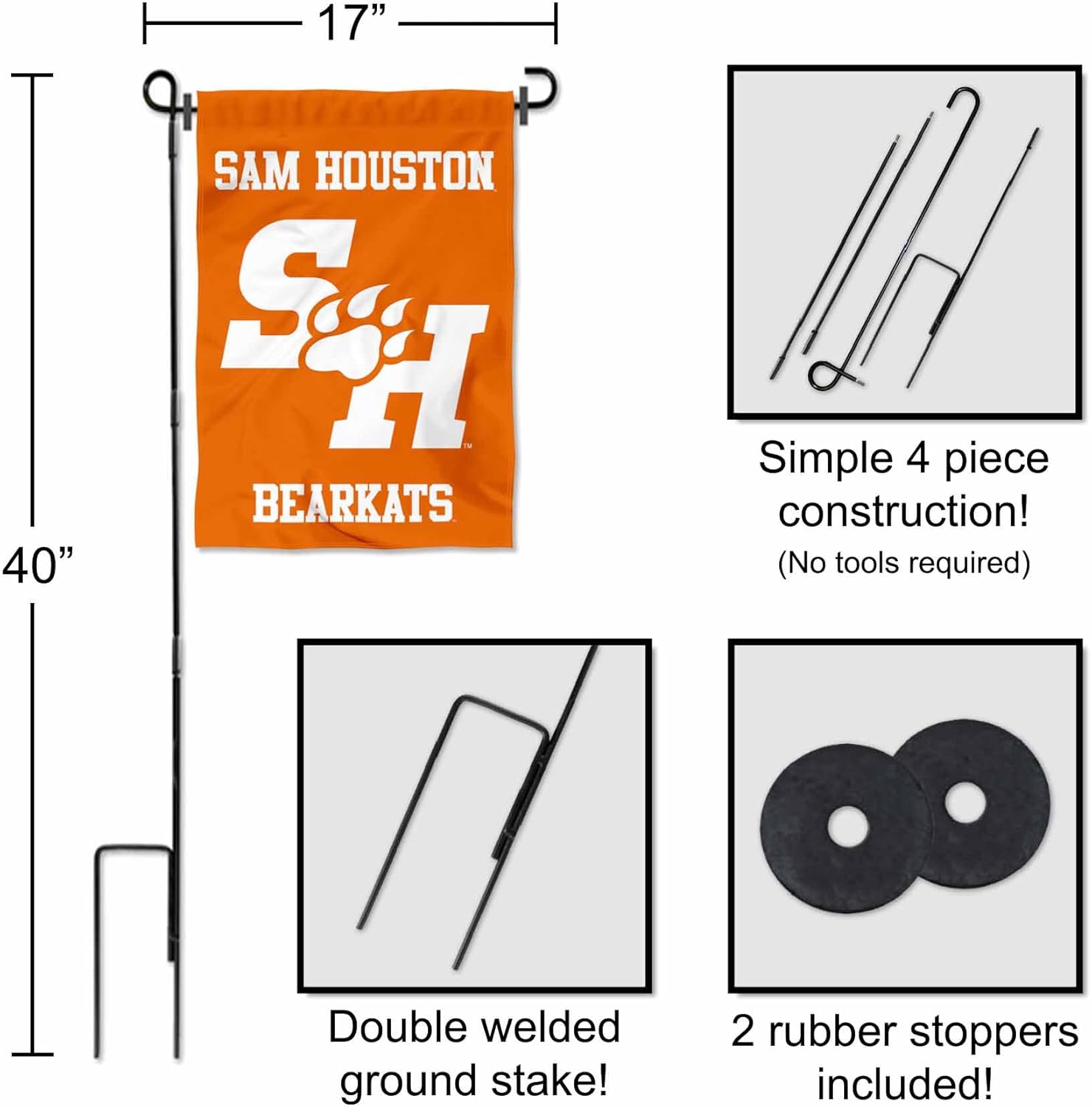 Sam Houston State Bearkats Garden Flag with Pole Stand Holder - Image 3