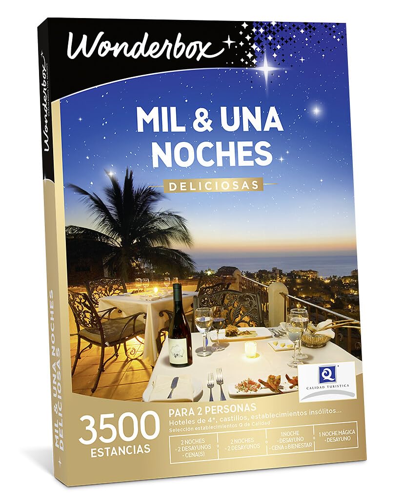 Wonderbox Caja Regalo - MIL & UNA NOCHES DELICIOSAS - una estancia con diferentes opciones a elegir entre 3.500 hoteles deliciosos para dos personas.
