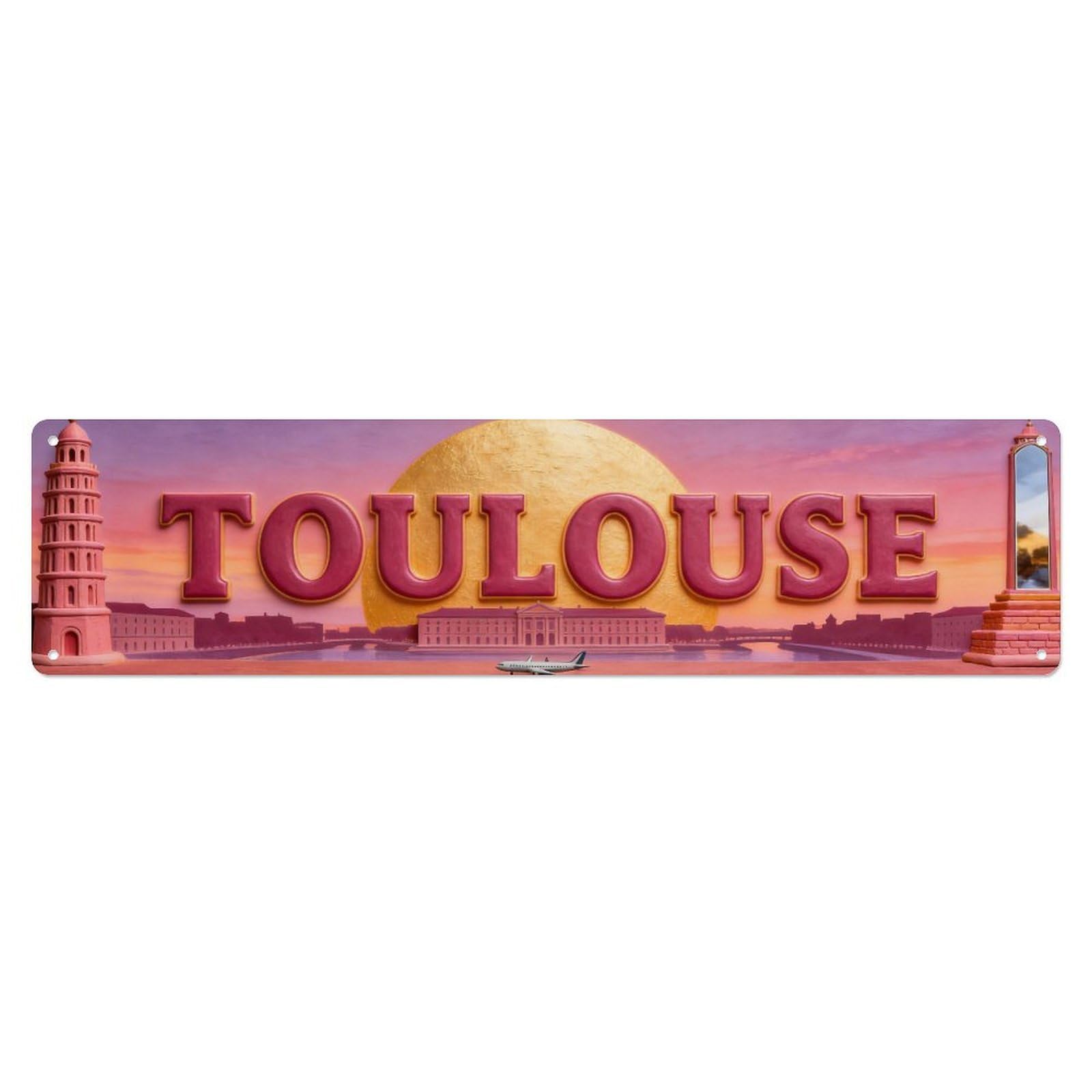 Metal Tin Sign Toulouse France Retro