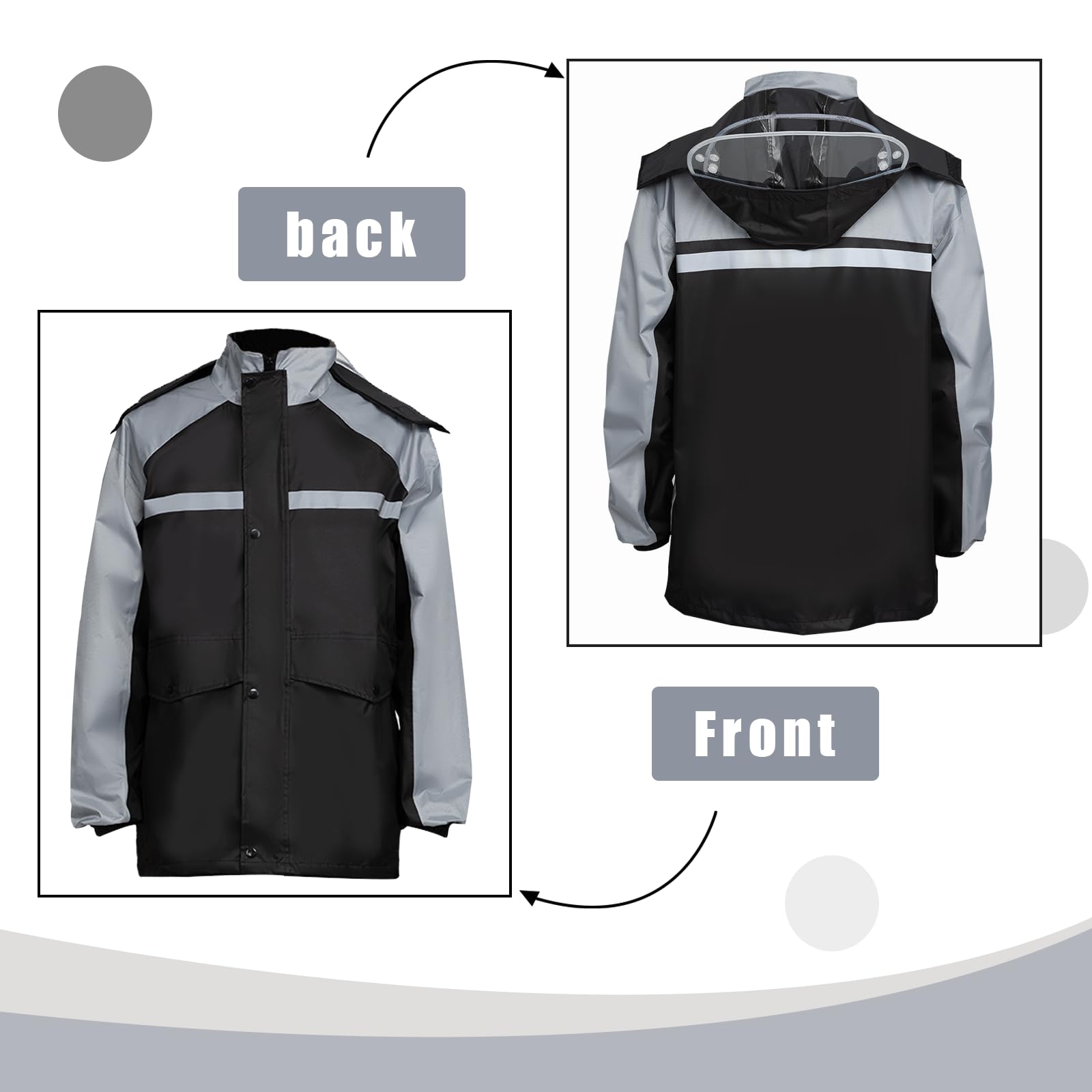 Vestes Imperméables pour Hommes, Combinaison de Pluie à Capuche Légère, Combinaison Imperméable de Moto, Veste et Pantalon Imperméables pour la Pêche, la Randonnée, le Cyclisme