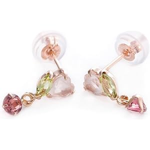 Amazon | 宝石の森 ピアス ローズクォーツ ペリドット ピンク 