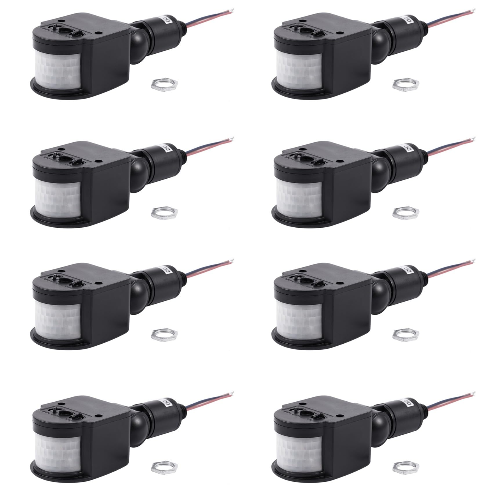 Commutateur de capteur de mouvement extérieur automatique 12V DC pour lampe LED noir
