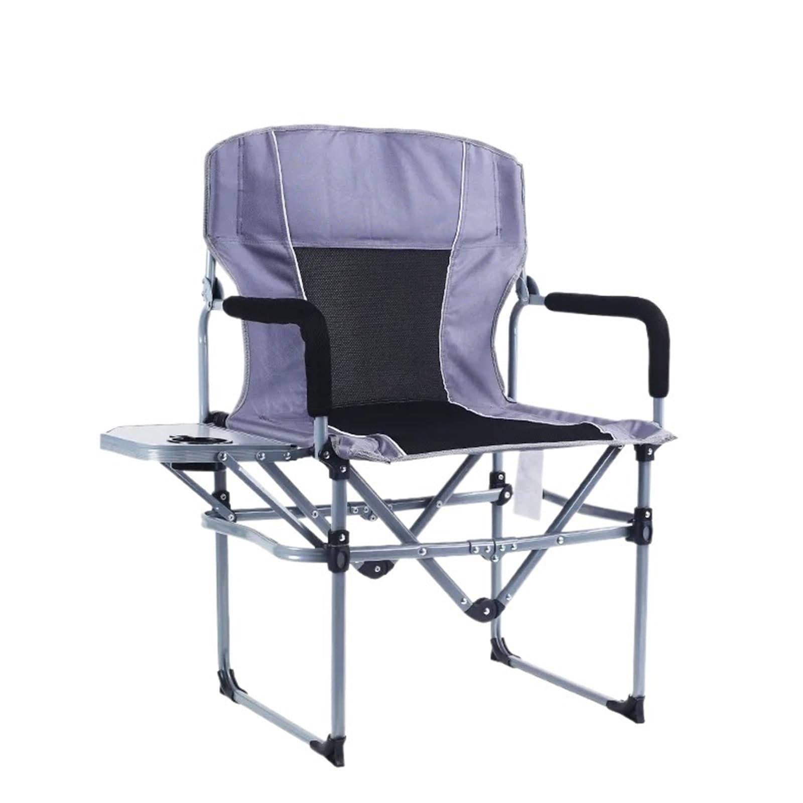 Chaise pliante de camping grise pour plage et pêche avec structure légère