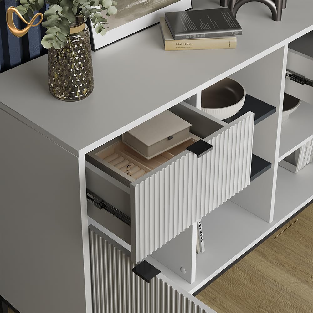 Livinity Cassettiera per camera da letto Aterno, Grigio, 120 x 81.2 cm