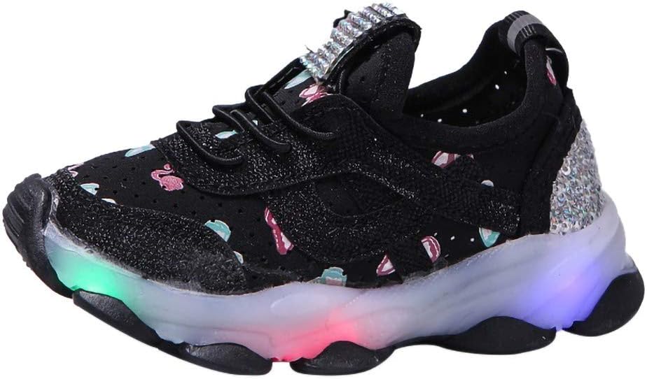 Baby Tennis Sneakers Girls Luminous Sport Run Baby 𝗖rystal Led Non-Slip Shoes Children Kid Baby Shoes Baby Flat Shoes
