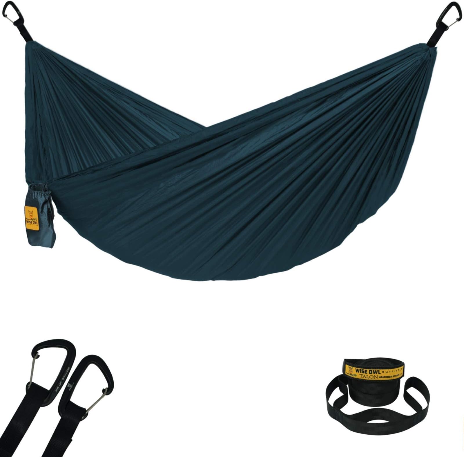 Wise Owl Outfitters Ultralight Camping Hammock with Tree Straps - Feather Light Lightweight Compact Durable Ripstop Parachute Nylon Hammocks - Outdoor Travel Backpacking Hiking â€“ Blue