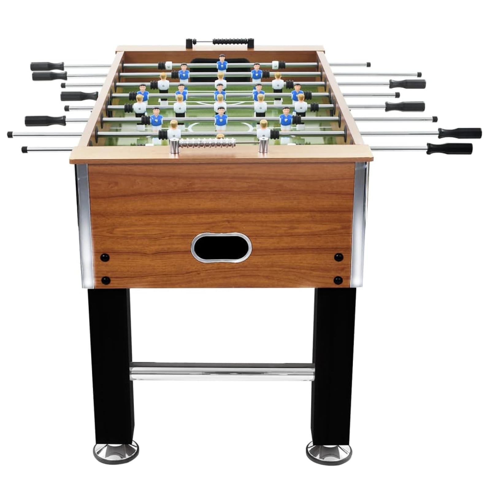 Gecheer Tavolo Calcio Balilla Acciaio 140x74,5x87,5cm Marroncino e Nero