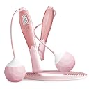Jump Rope with Counter Cordless Jump Rope Ropeless Skipping Rope for Fitness Training Speed Rope with Digital Handle for Exercises Men, Women and Kids Wireless Skipping Rope Indoor Outdoor (Pink) gallery image