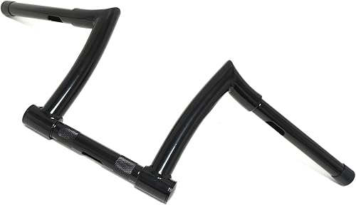 HongK - Manillar desmontable ajustable negro de 8 pulgadas Chizeled Z-Bar Ape Hanger Compatible con H-D 07-posterior XL883 XL1200 06-17 FXDB PN