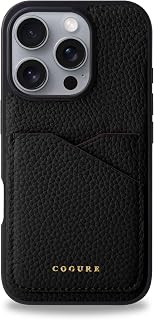 COGURE コグレ iPhone 16 Pro 手机壳 真皮 缩水小牛皮 可放卡 简约 时尚 附礼品盒 COPC2 黑色