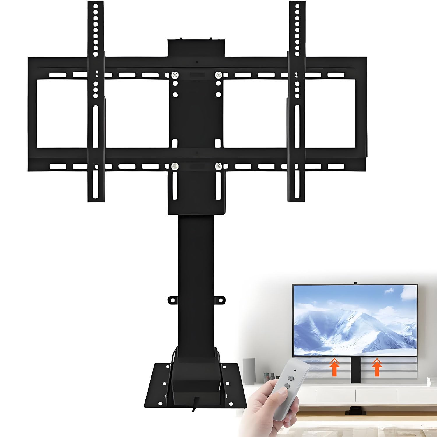 Sollevatore TV motorizzato Intelligente - Supporto per Mobile a Scomparsa, Supporto TV motorizzato con Corsa di Sollevamento TV, per schermi Piatti, curvi e OLED H71to161in-TV37to57in