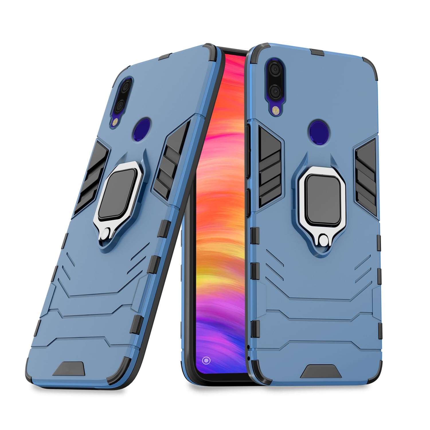 Pikkme Redmi Note 7 / Note 7 Pro/Note 7s Back Cover | D5 Tough Armor Bumper | 360 Protection Case | Ring Holder Stand Case (Blue) (B0927RVQ46) Amazon Price History, Amazon Price Tracker