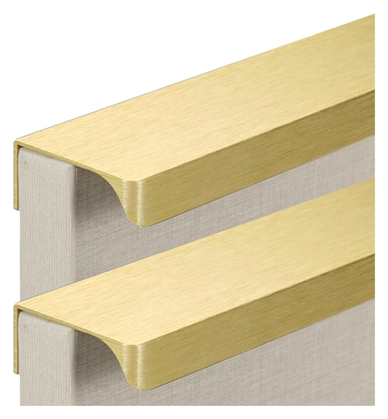 Tiradores de armario de diseño minimalista y acabado oro cepillado de 300mm