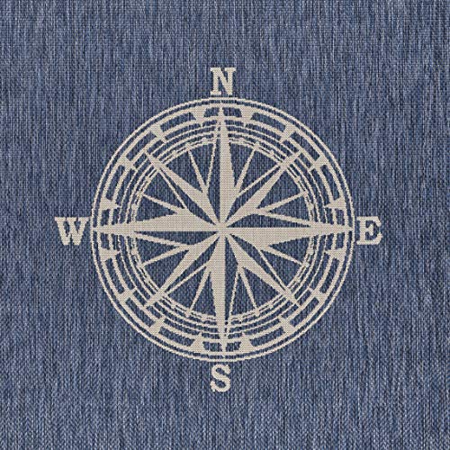 Lr Home Ox Bay Seamas Navigationsteppich für drinnen und draußen, Marineblau/Weiß, 91 x 152 cm - Image 7
